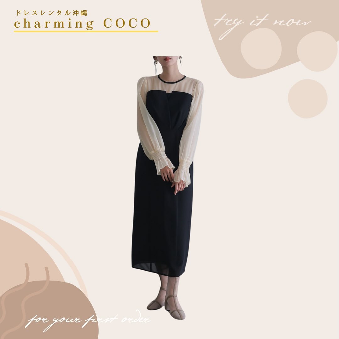 タイトワンピ シフォンビスチェタイトワンピース【ホワイト×ブラック】 – 沖縄レンタルドレスショップCharming COCO