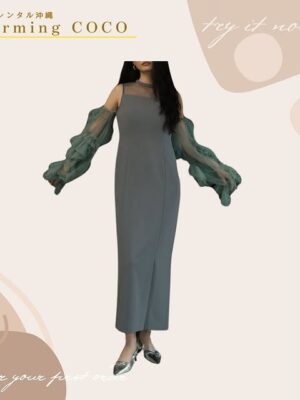 ディタッチドスリーブドレス【グレー】