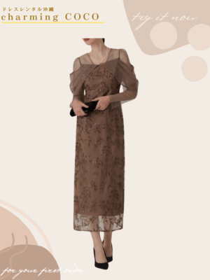 スパンコールIラインドレス【ブラウン】