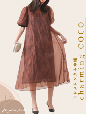 Aラインシアードレス【ブラウン】